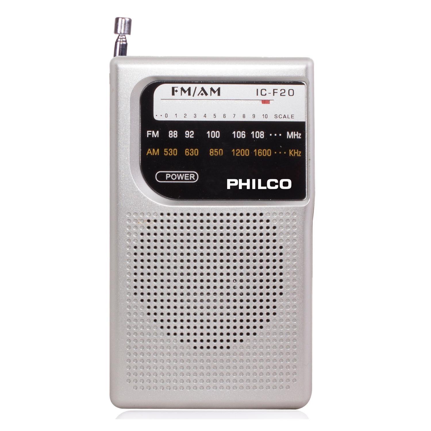 Radio A Pilas Philco Icf-20 Fm/am Portable De Bolsillo Gris-2