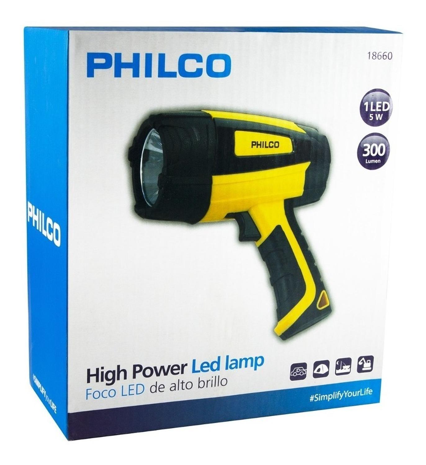 FOCO RECARGABLE 1 LED HIG-POWER PHILCO-3