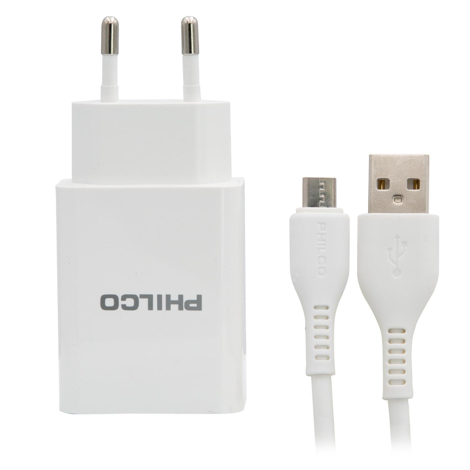 CARGDOR 220 VOLT 2,1 AMPERES DOBLE USB Y CON CABLE PHILCO-3