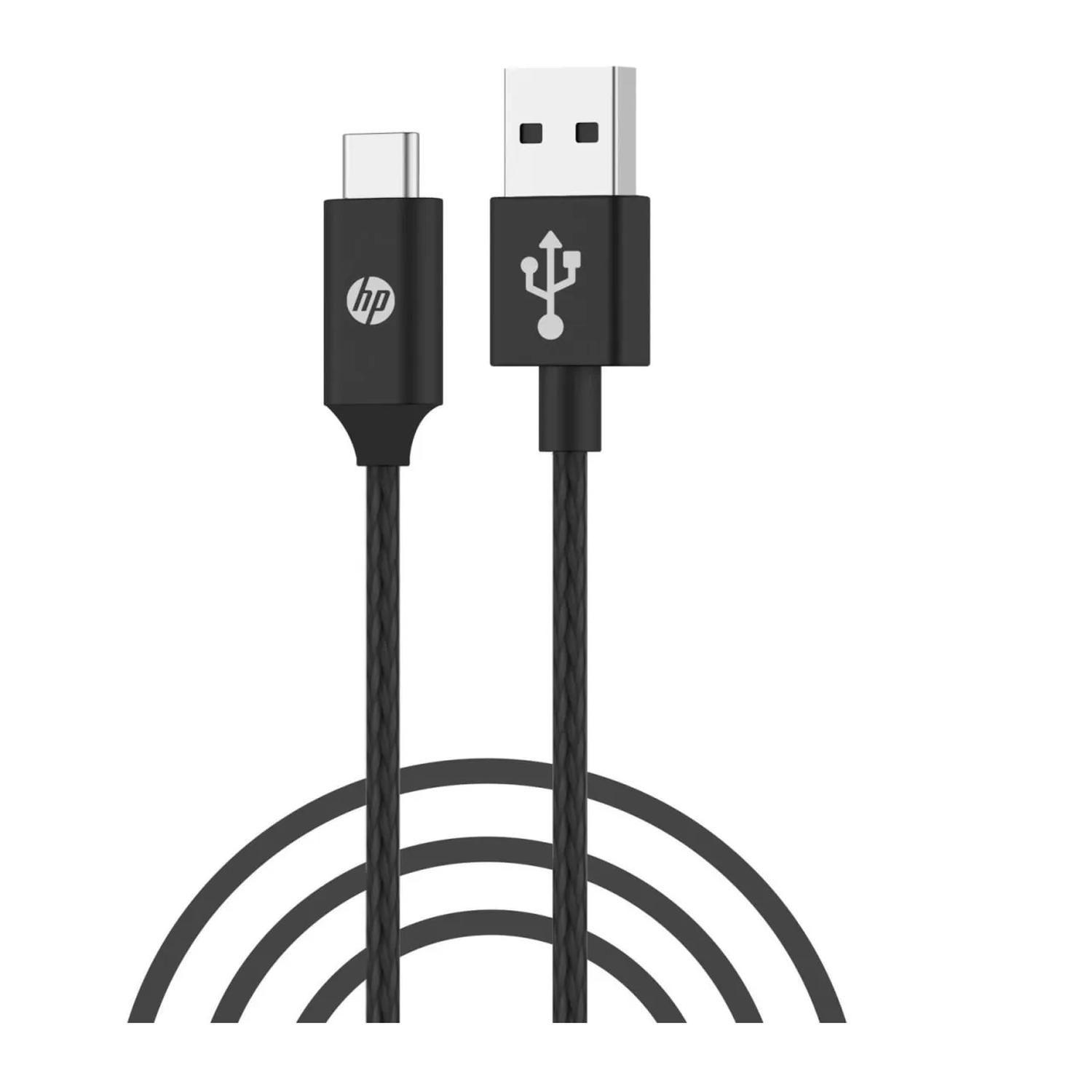 DHC-TC102-1M CABLE TRENZADO USB 2.0 A USB-C 1 METRO NEGRO HP-1