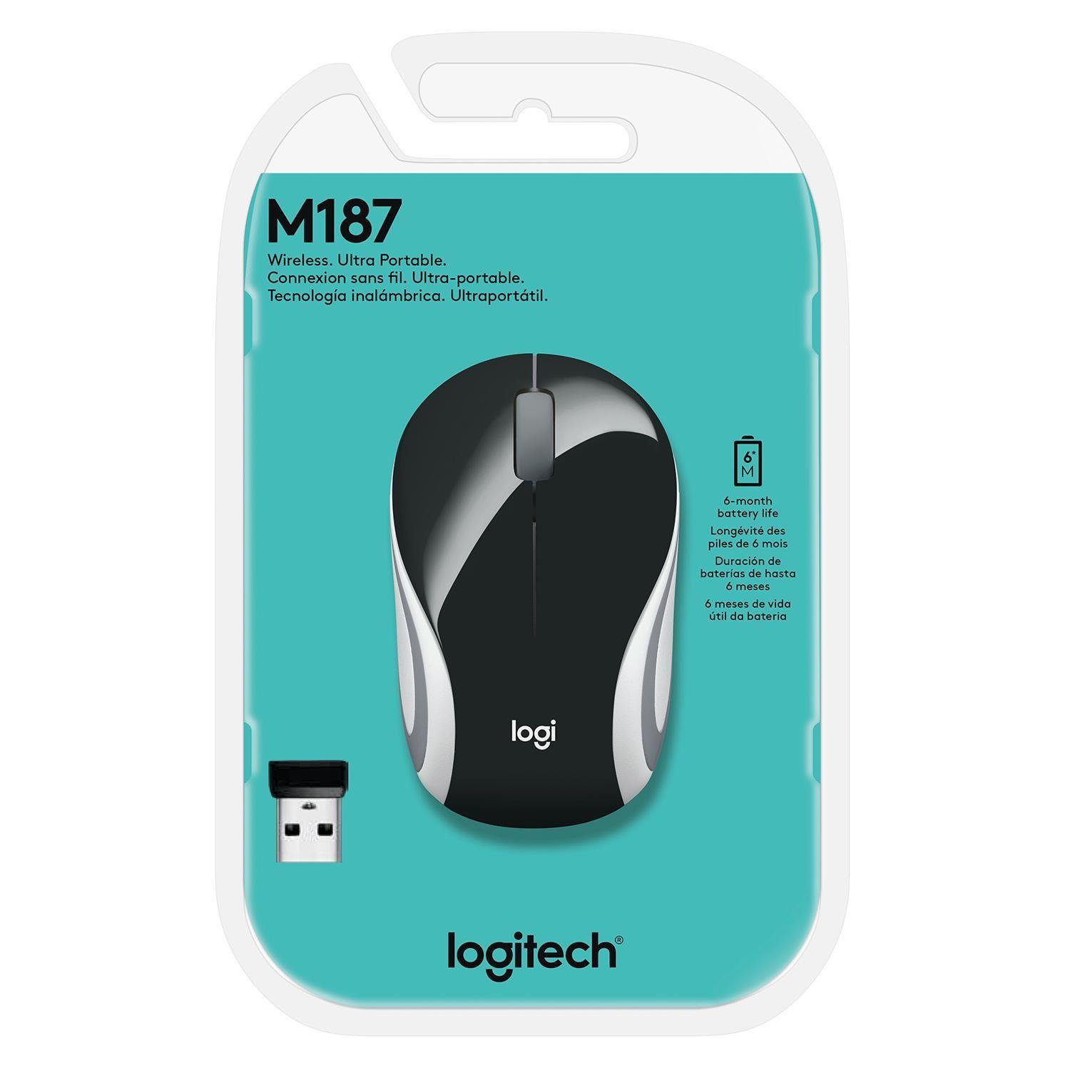 Mouse Mini Inalámbrico Logitechcolor Collection M187 Negro-0