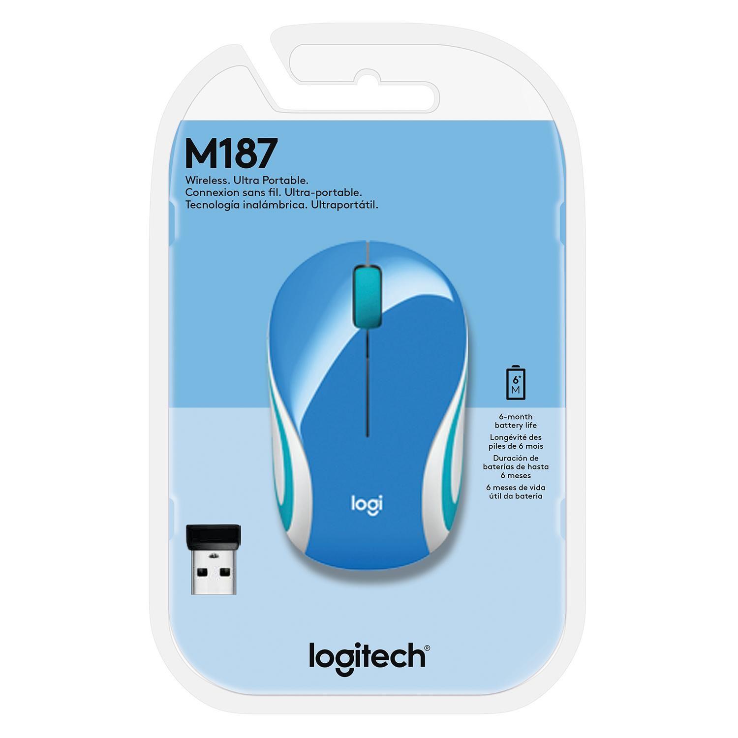 Wireless Mini Mouse M187 Azul Logitech-0