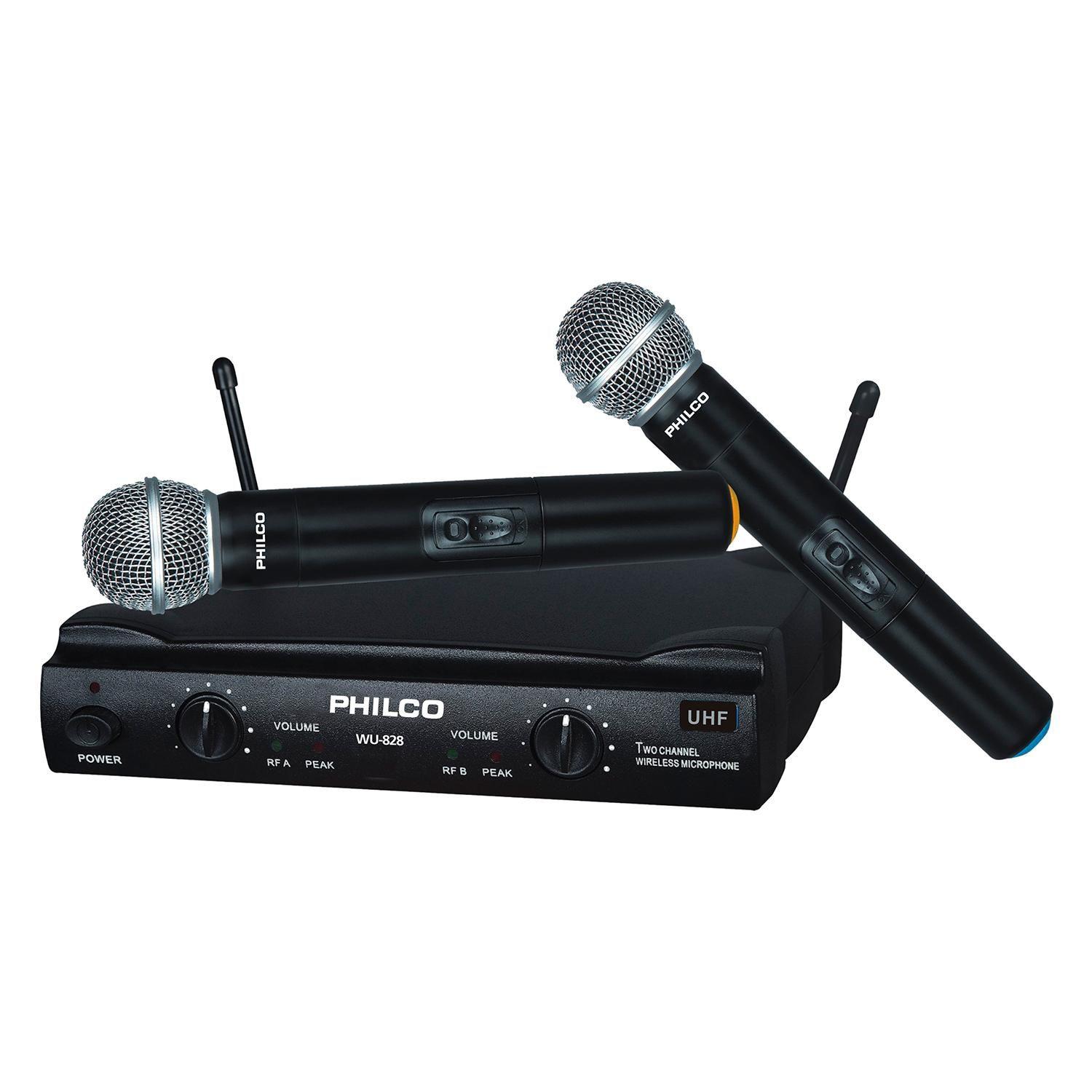 SET 2 MICROFONOS INAL UHF PHILCO-5