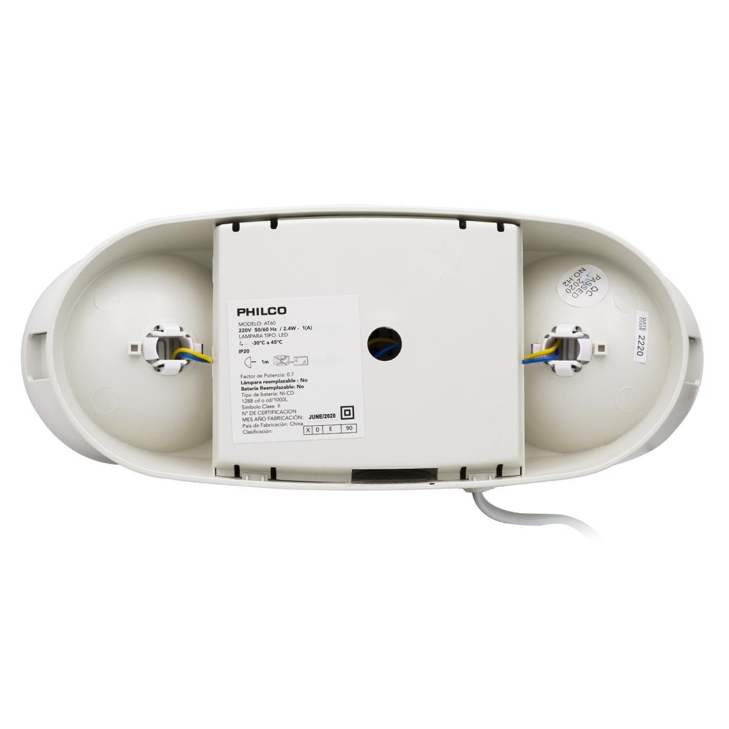 LAMPARA DE EMERGENCIA AT60 2 FOCOS FIJA PHILCO-4
