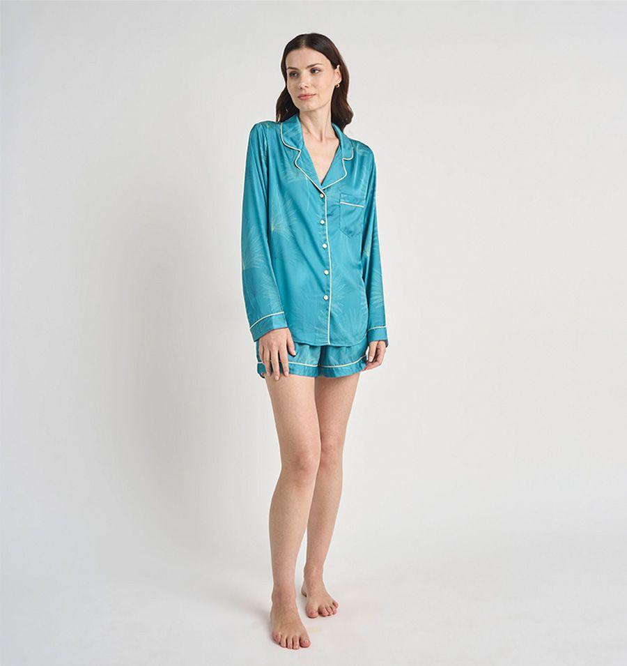 PIJAMA MUJER BARBIZON ROMA VERDE ESTAMPADO-0