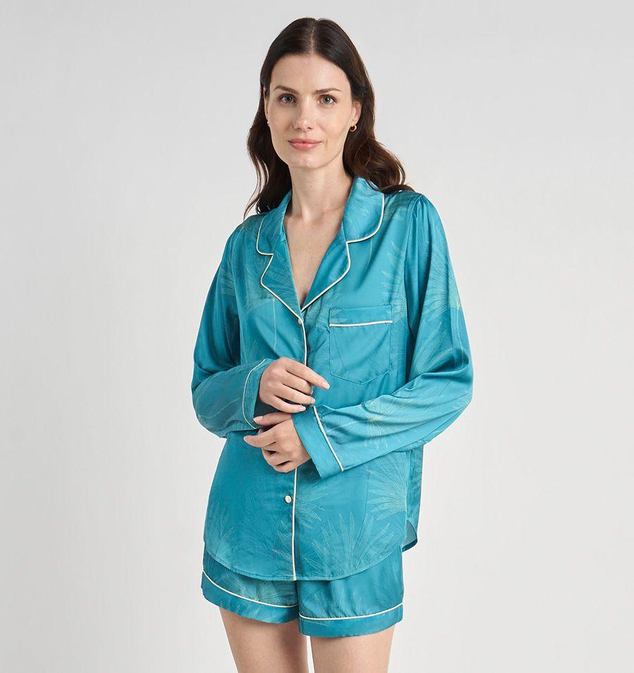 PIJAMA MUJER BARBIZON ROMA VERDE ESTAMPADO-2
