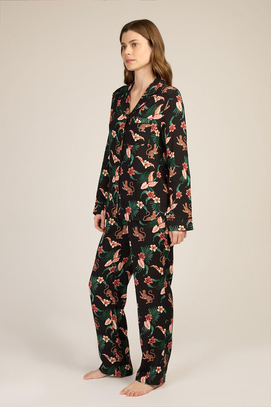 PIJAMA MUJER BARBIZON HELENA NEGRO ESTAMPADO-2