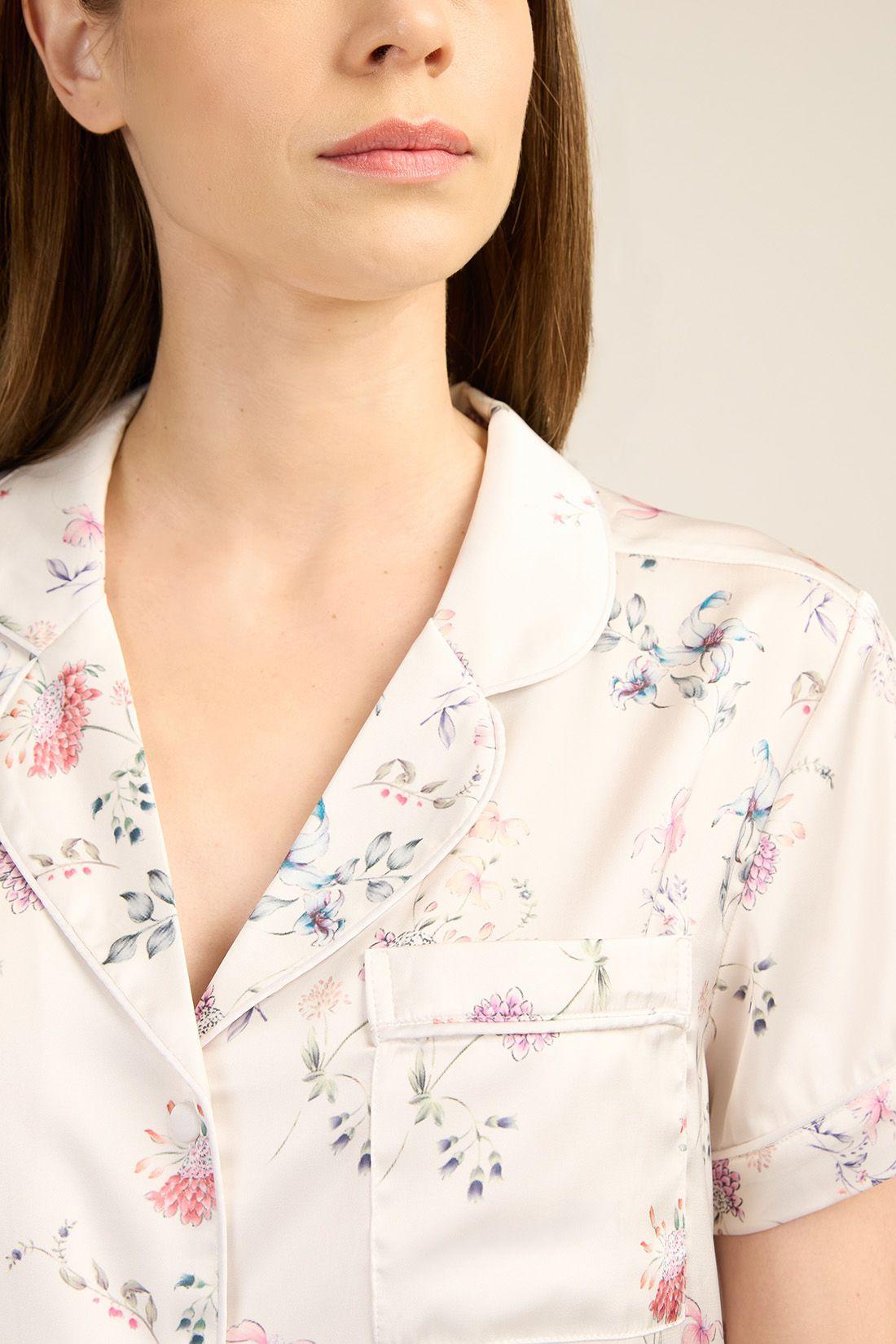 PIJAMA MUJER BARBIZON ROMA SH IVORY FLOR-3