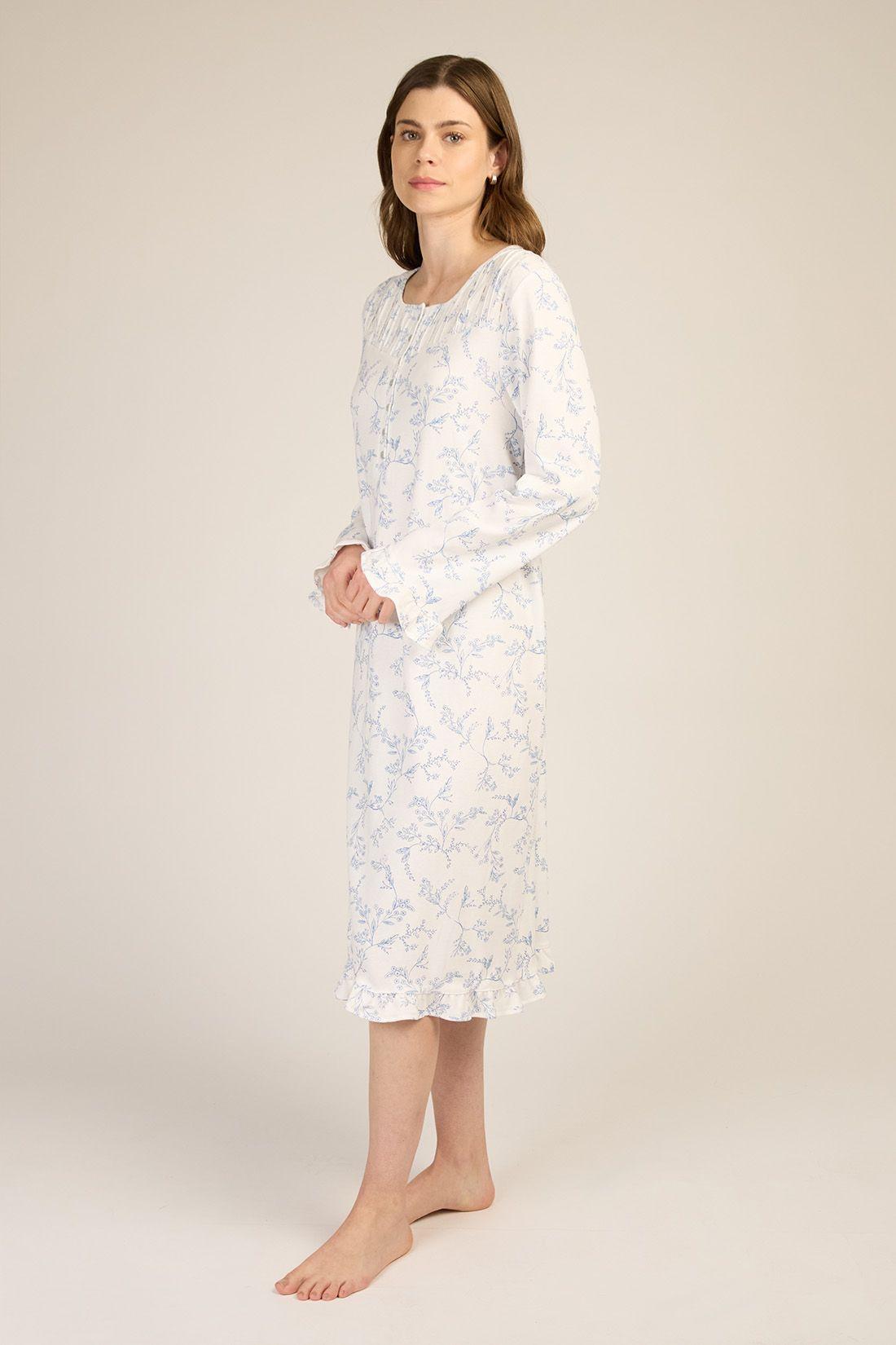 CAMISA MUJER BARBIZON TRAD LUZ FLORES AZULES-2