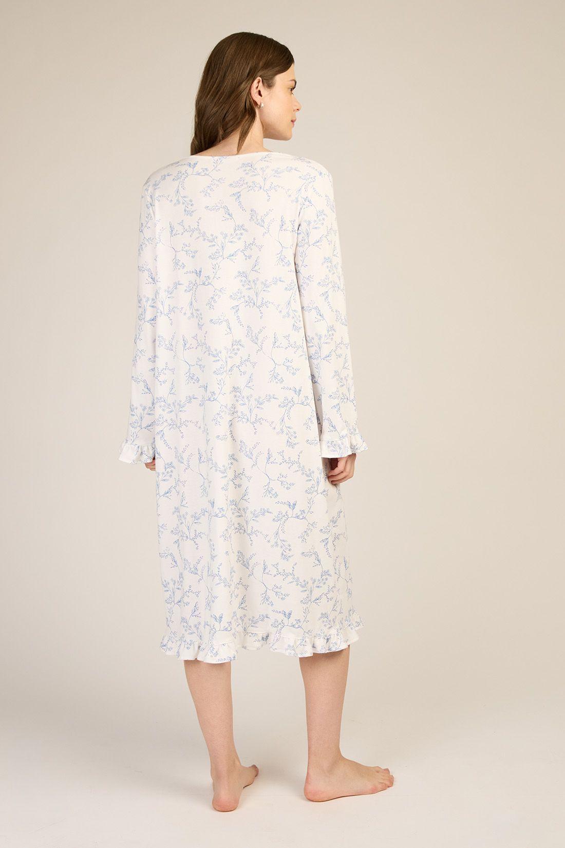 CAMISA MUJER BARBIZON TRAD LUZ FLORES AZULES-3