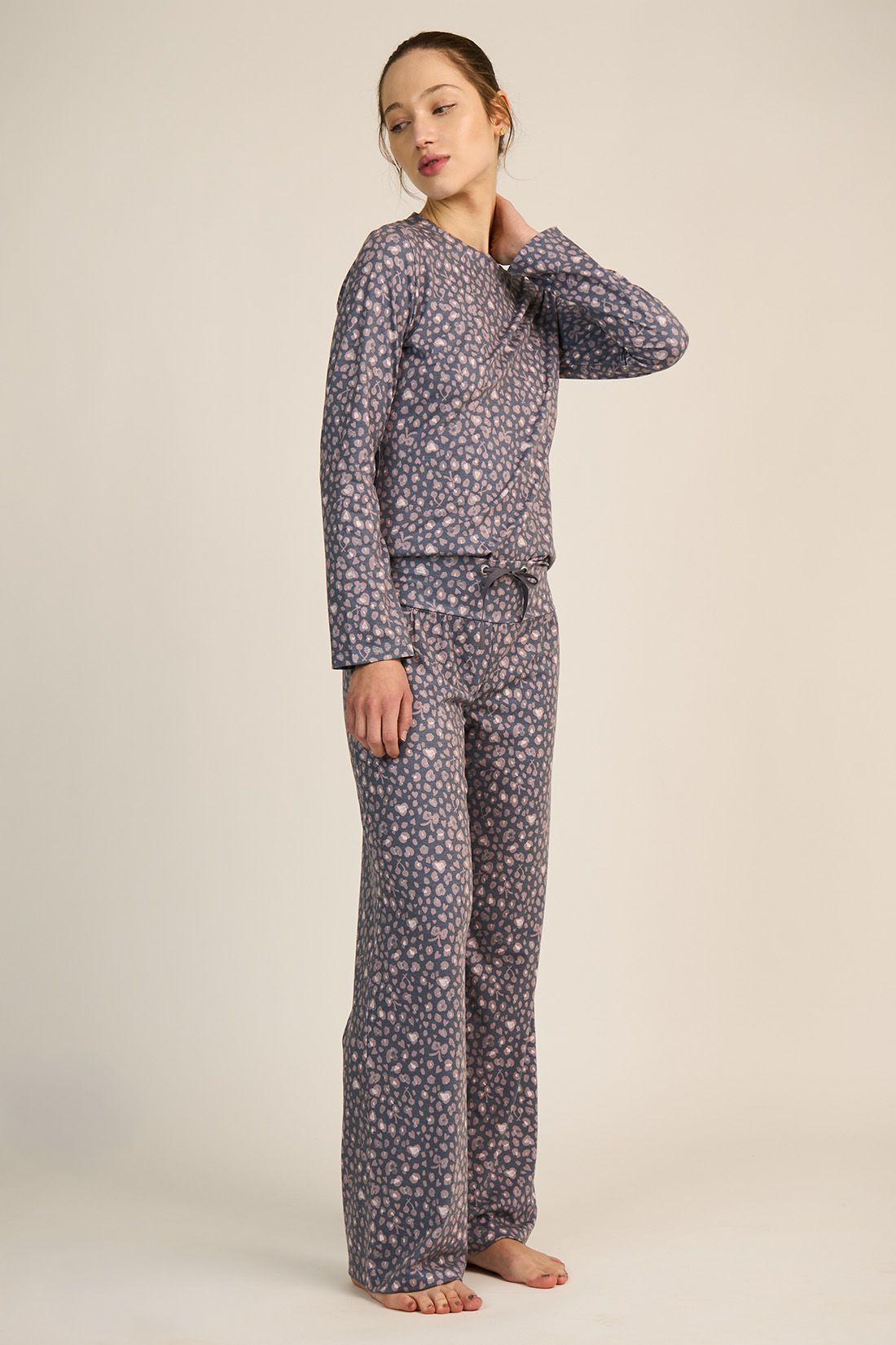 PIJAMA MUJER BARBIZON PRAGA ANIMAL PRINT OSCURO-2