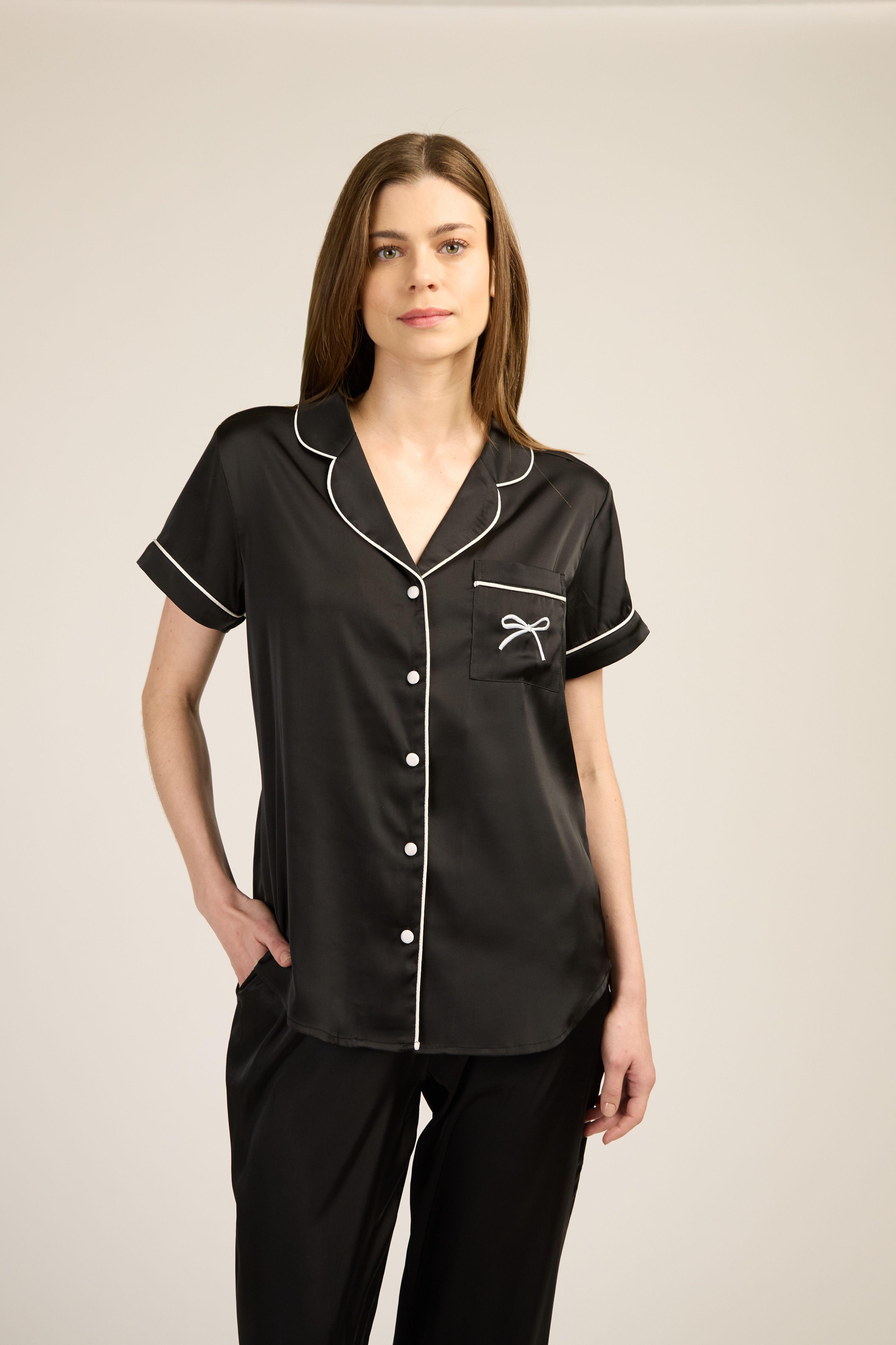 PIJAMA MUJER BARBIZON ROMA CAPRI NEGRO-1