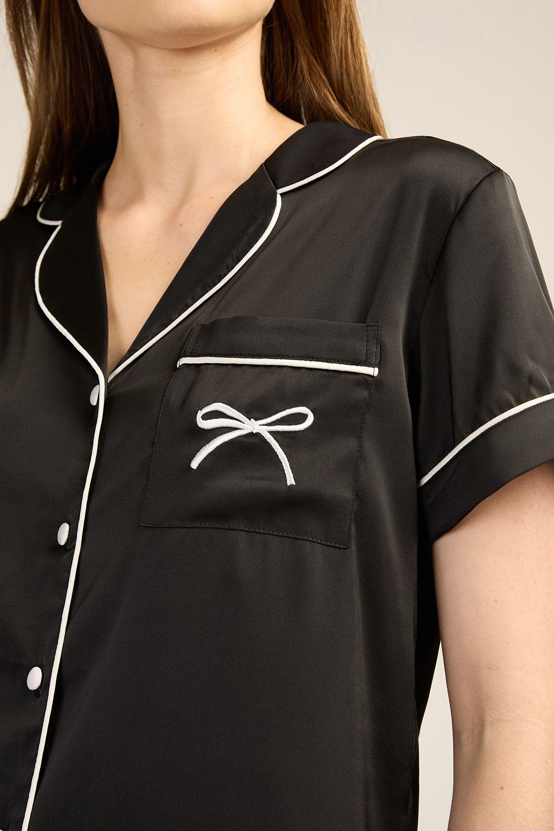 PIJAMA MUJER BARBIZON ROMA CAPRI NEGRO-3
