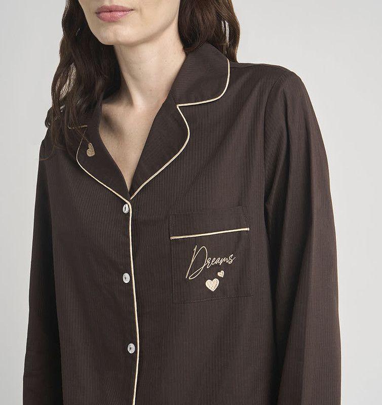 PIJAMA MUJER BARBIZON MARGARET SPORT CHOCOLATE-3