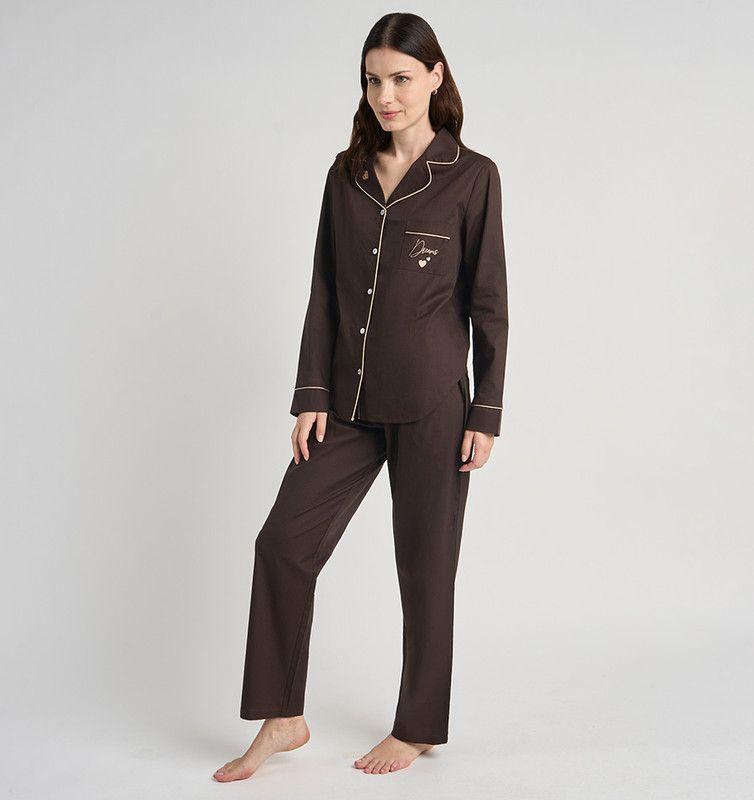 PIJAMA MUJER BARBIZON MARGARET SPORT CHOCOLATE-4