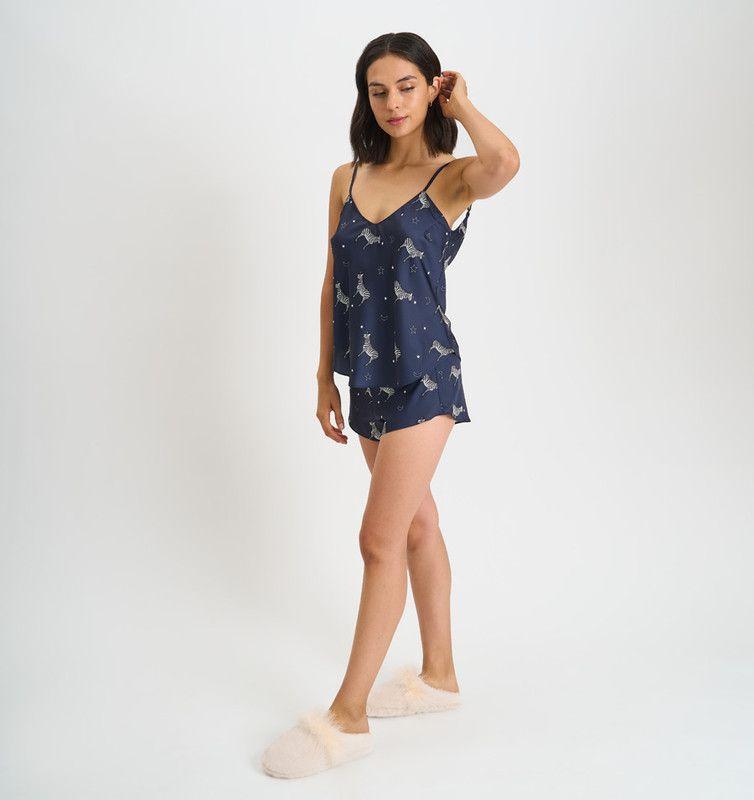 PIJAMA MUJER BARBIZON CAMI AZUL ESTAMPADO-4