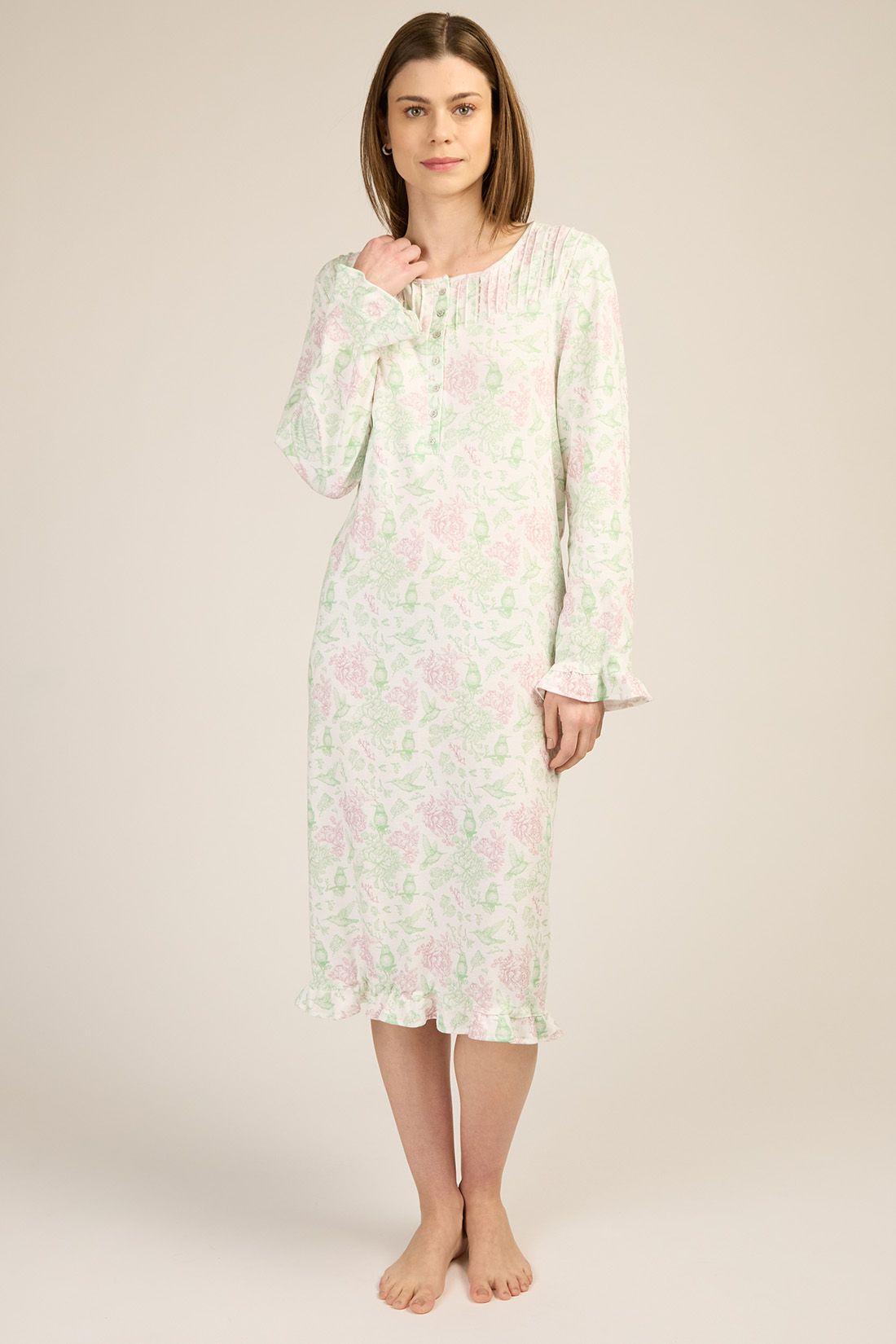 CAMISA MUJER BARBIZON TRAD LUZ FLORES VERDES-0