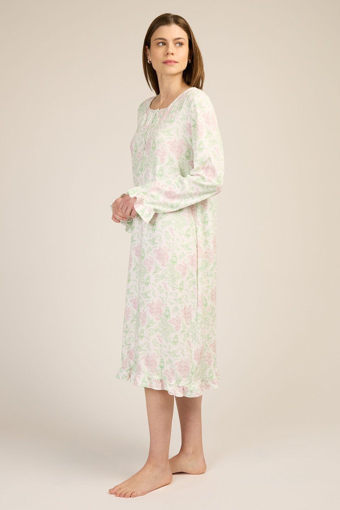 CAMISA MUJER BARBIZON TRAD LUZ FLORES VERDES-2