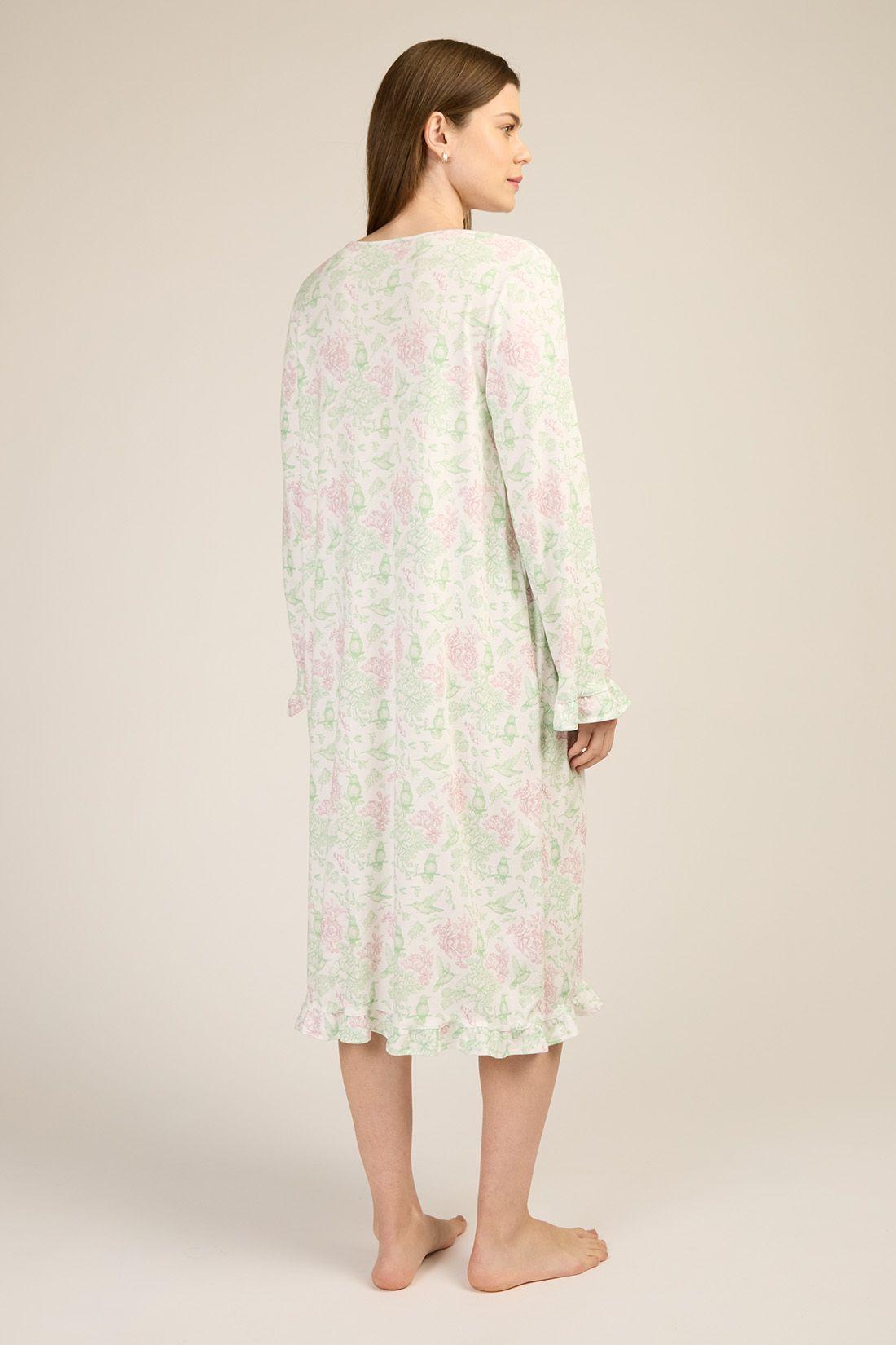 CAMISA MUJER BARBIZON TRAD LUZ FLORES VERDES-3