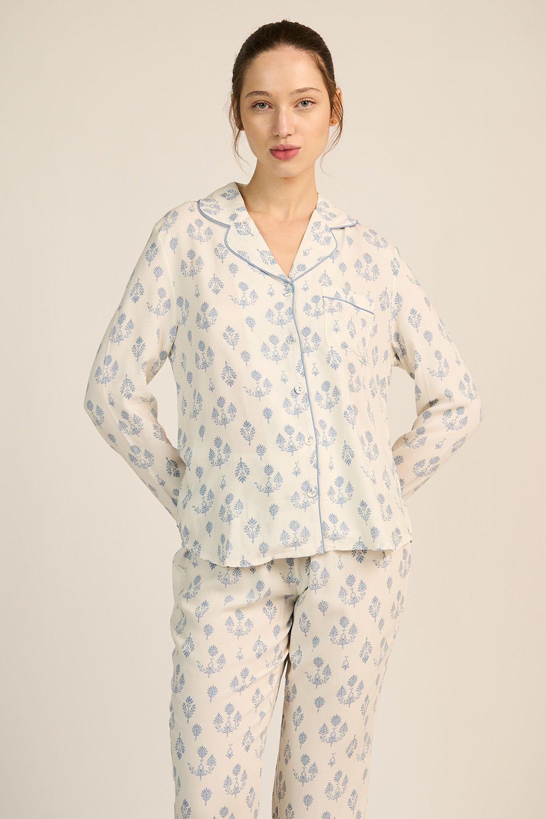PIJAMA MUJER BARBIZON HELENA AZUL-1