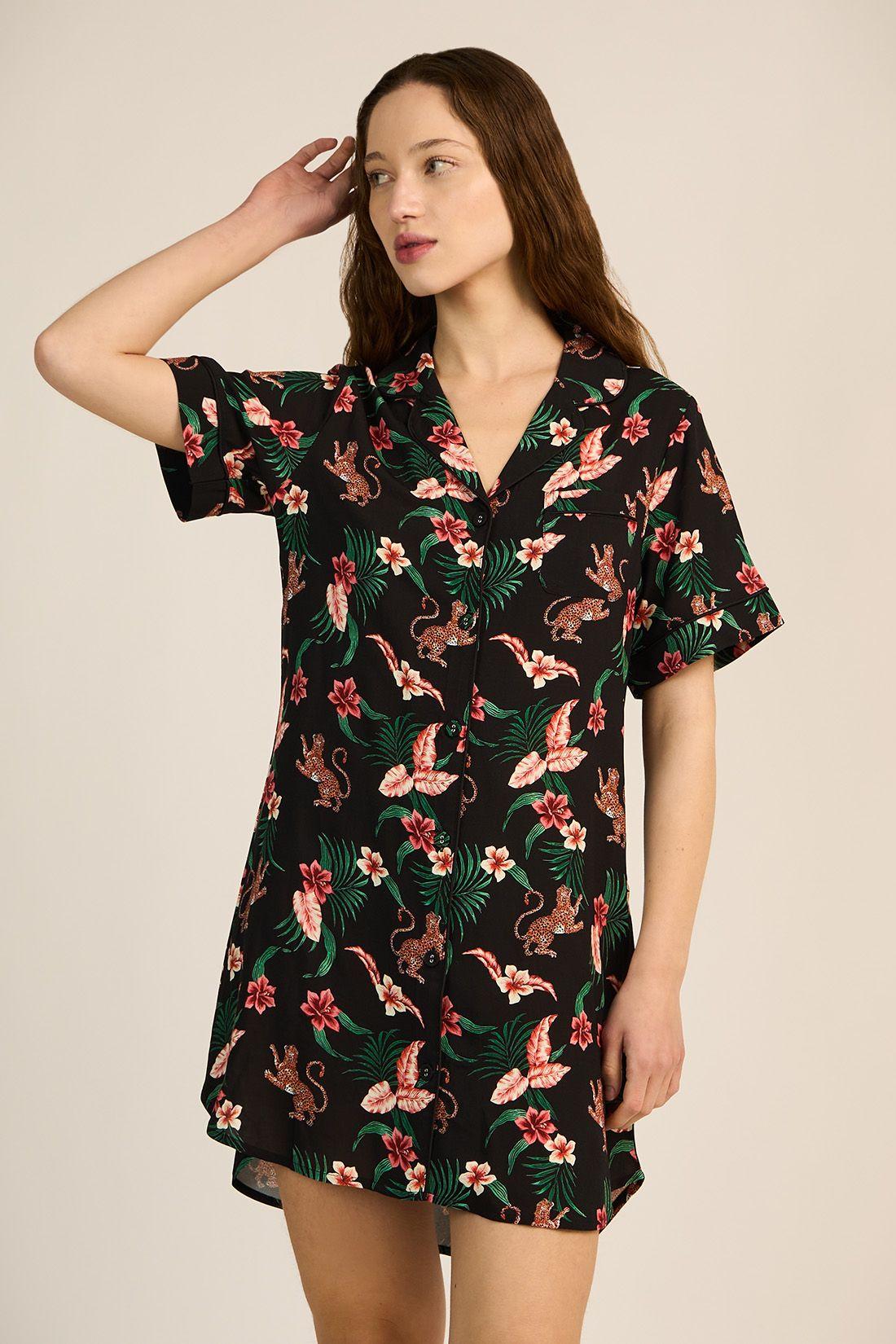 CAMISOLA MUJER BARBIZON ADELA SP NEGRO ESTAMPADO-2