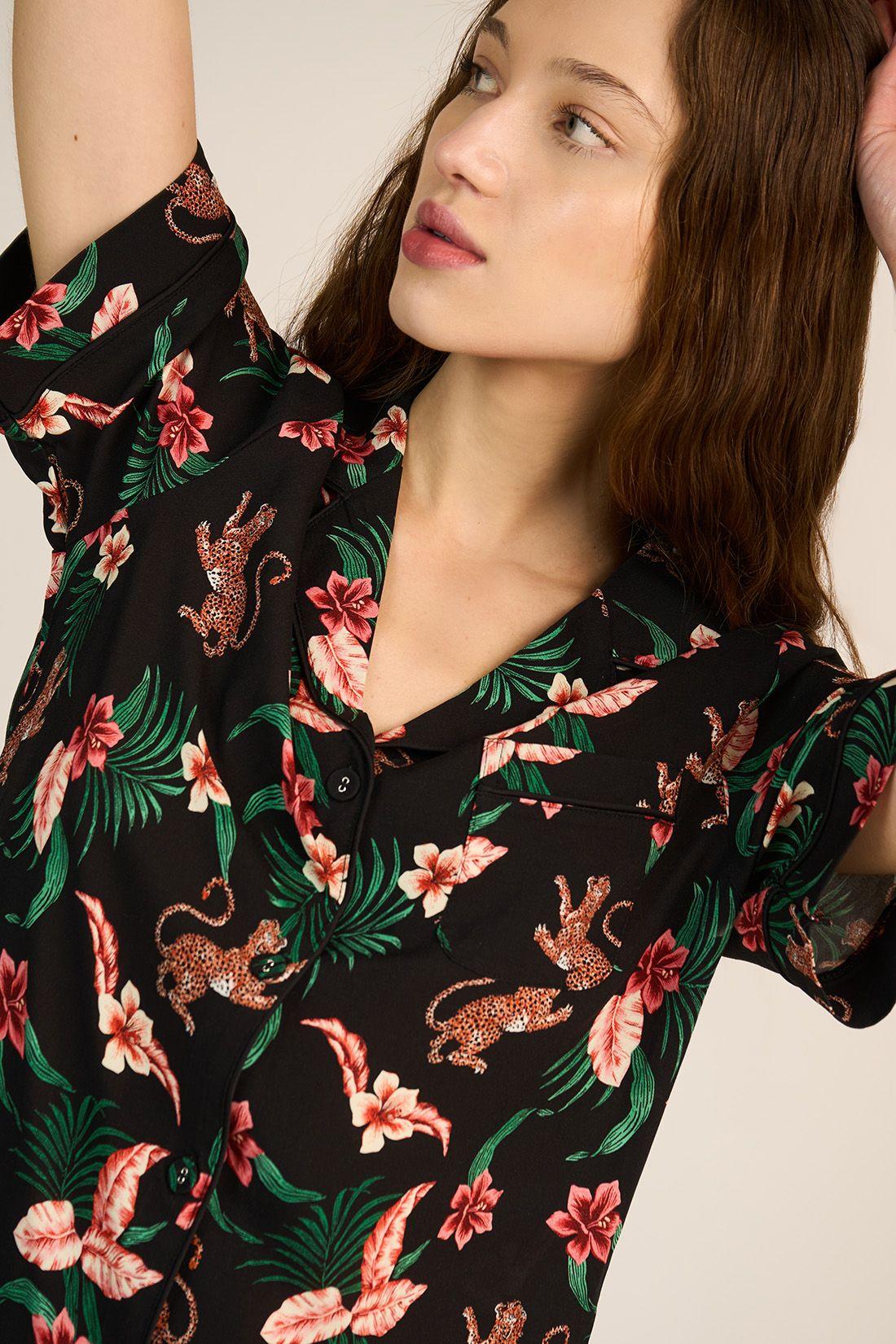 CAMISOLA MUJER BARBIZON ADELA SP NEGRO ESTAMPADO-9