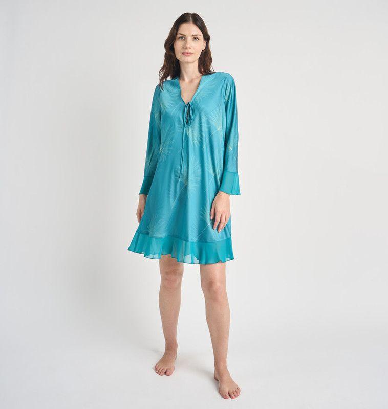 CAMISOLA MUJER BARBIZON SESGO VERDE ESTAMPADO-0
