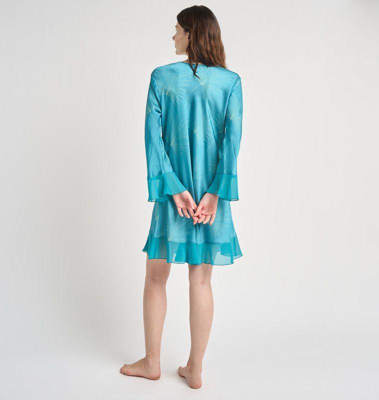 CAMISOLA MUJER BARBIZON SESGO VERDE ESTAMPADO-1