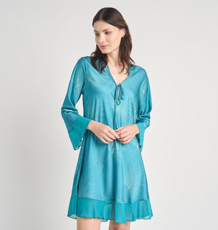CAMISOLA MUJER BARBIZON SESGO VERDE ESTAMPADO-2