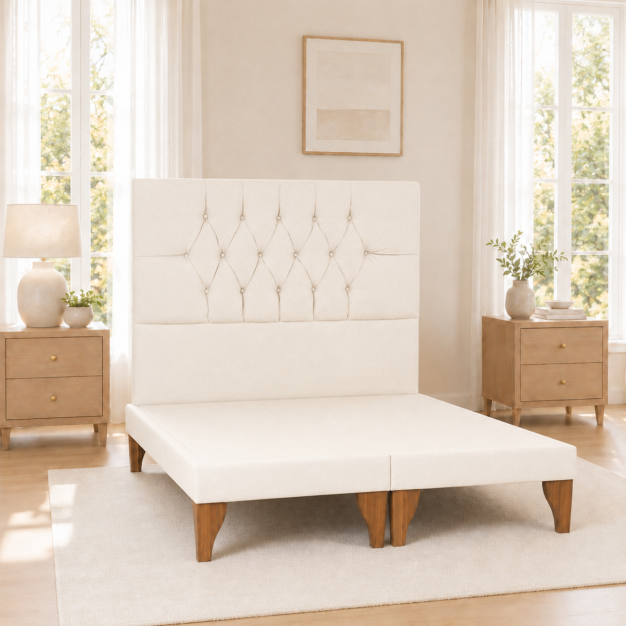 Cama King Size Base mas Respaldo Capitone-2