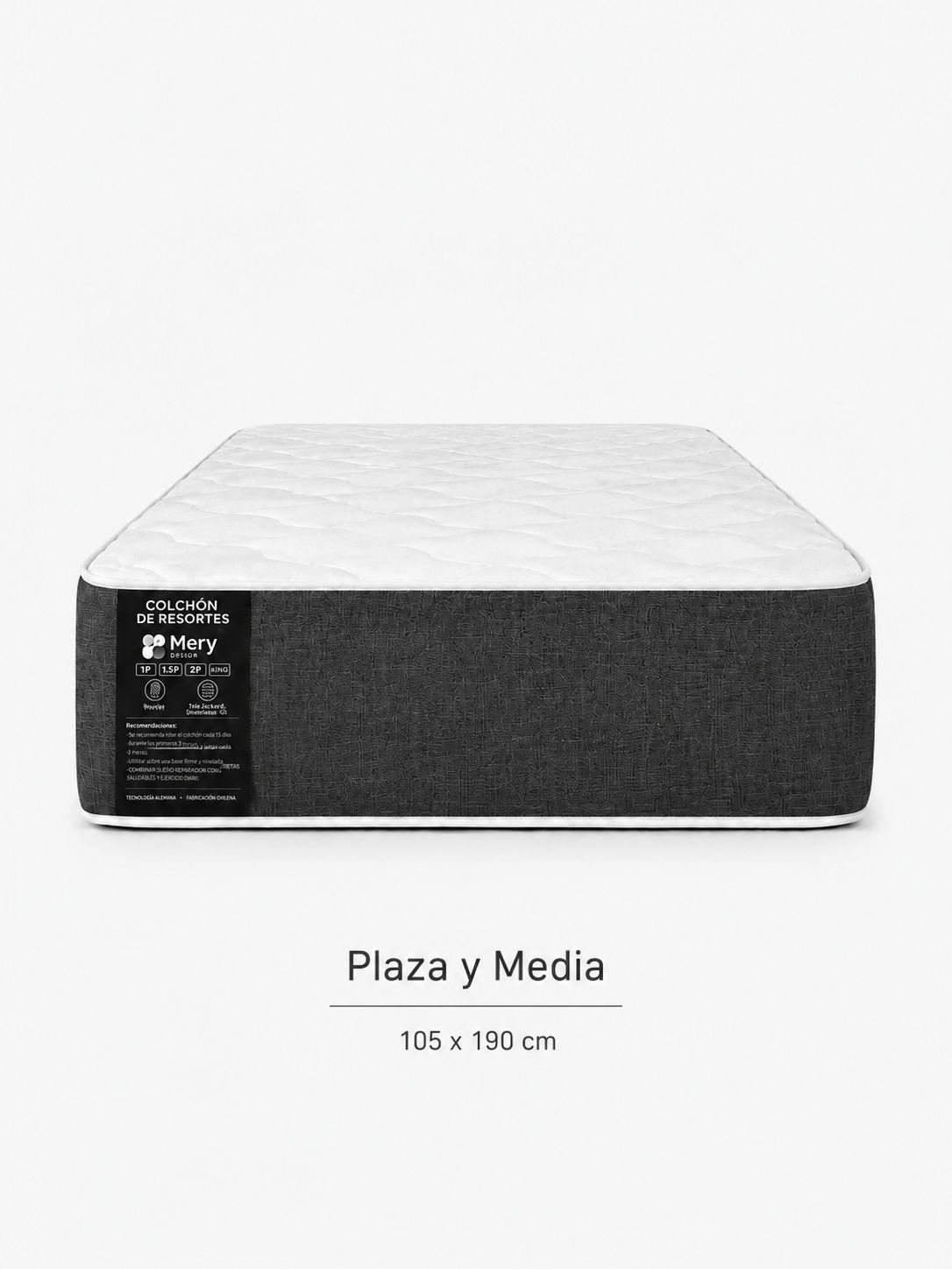 Base Plaza y Media con Colchon Mery Desing-7