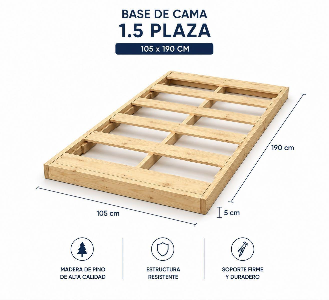 Base Plaza y Media con Colchon Mery Desing-8