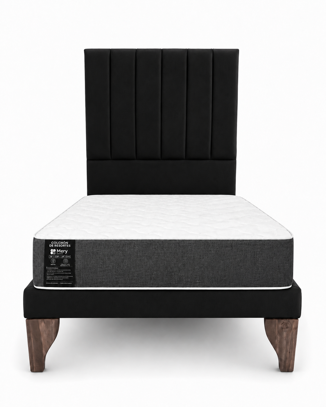 Cama Plaza y Media Turin Respaldo Base Colchon Mery Desing-1