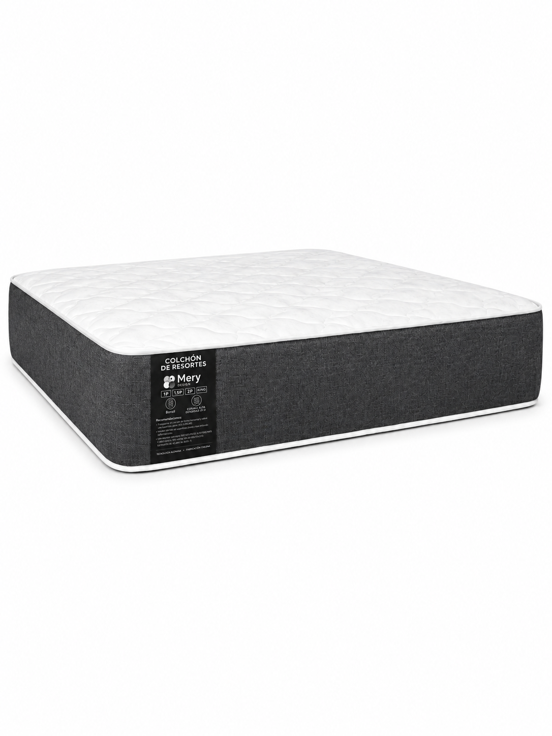Cama King Size Completa Base mas Respaldo Turin mas Colchon Mery Desing-8
