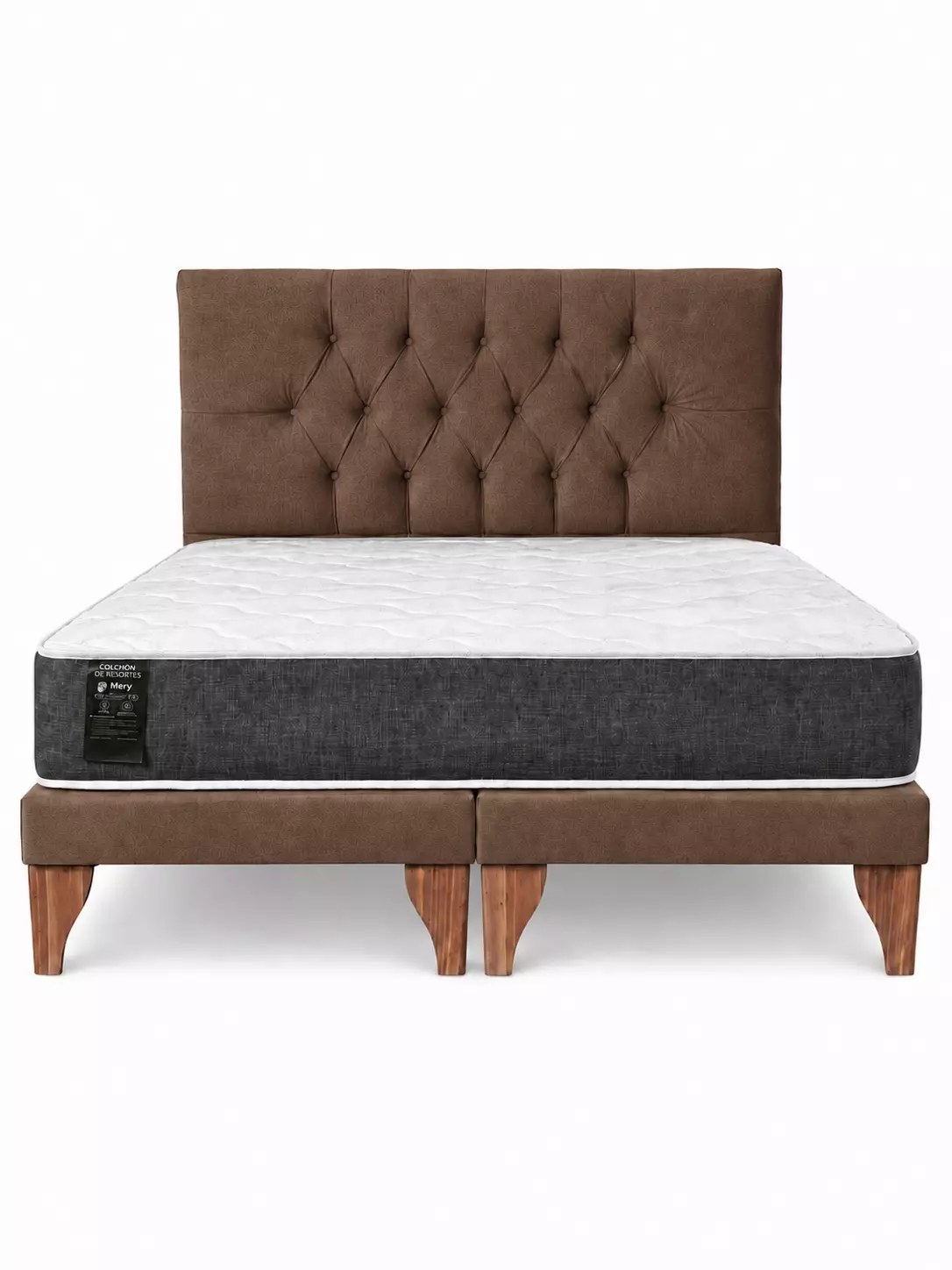 Cama 2 plaza Capitone Respaldo 2P Con Colchon 2P Mery Desing-2