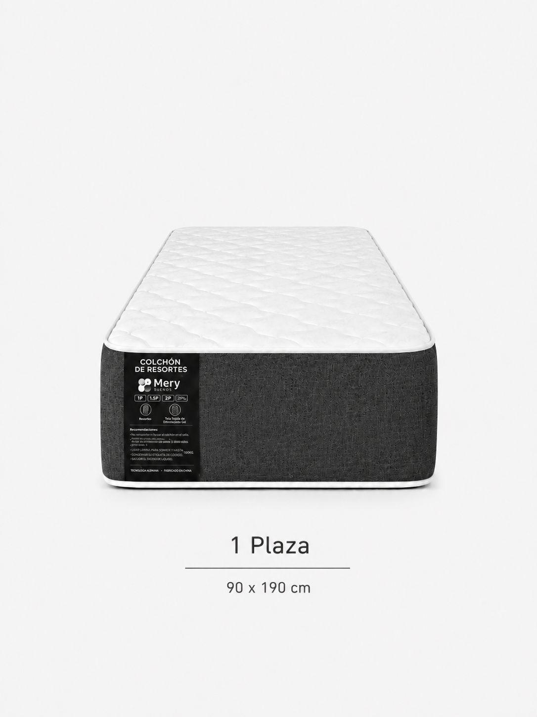 Cama 1 Plaza Turin Respaldo Base Colchon Mery Desing-7