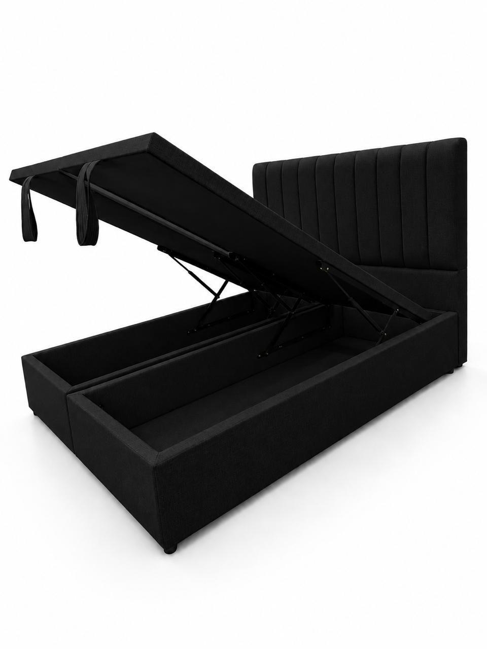 Cama Baul King Turin Onyx Con Sistema Hidr ulico-3
