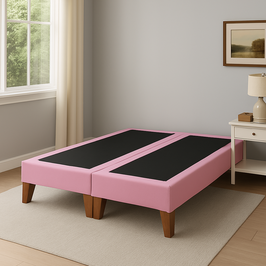 Base De Cama 2 Plazas Rosado-2