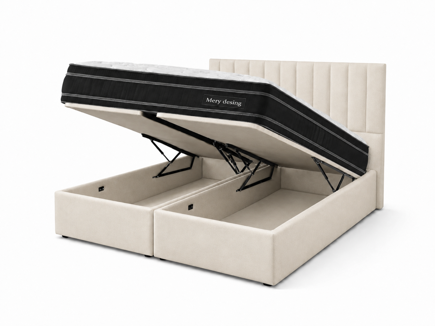 Cama Funcional Baul 2 Plazas Colchon Mery Desing Respaldo Turin-2