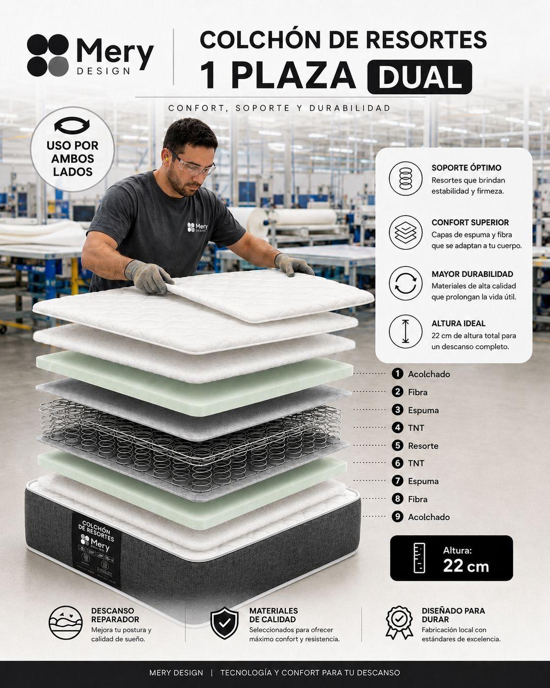 Base 1 Plaza con Colchon Mery Desing-5