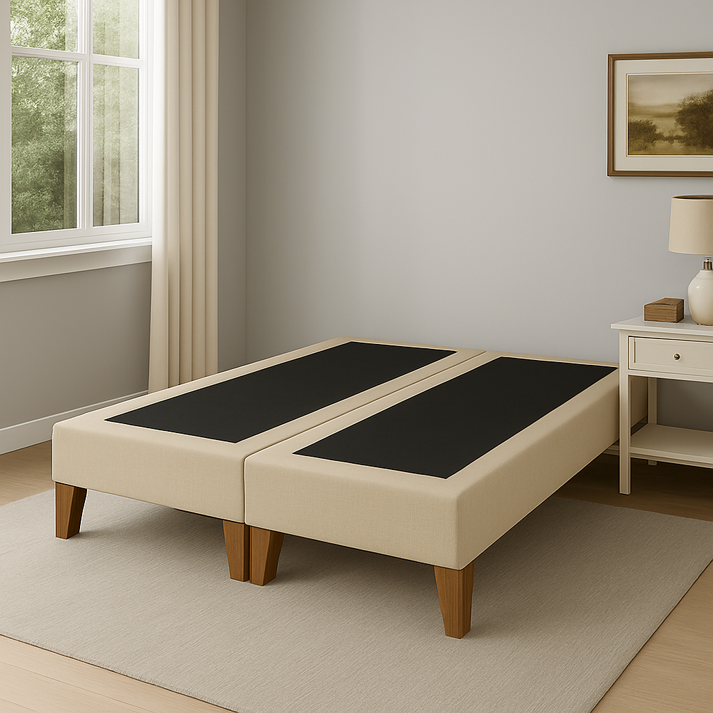 Base De Cama 2 Plazas Beige-0
