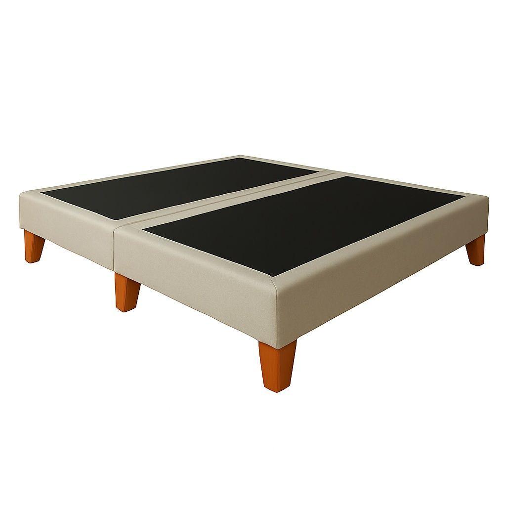 Base De Cama 2 Plazas Beige-2