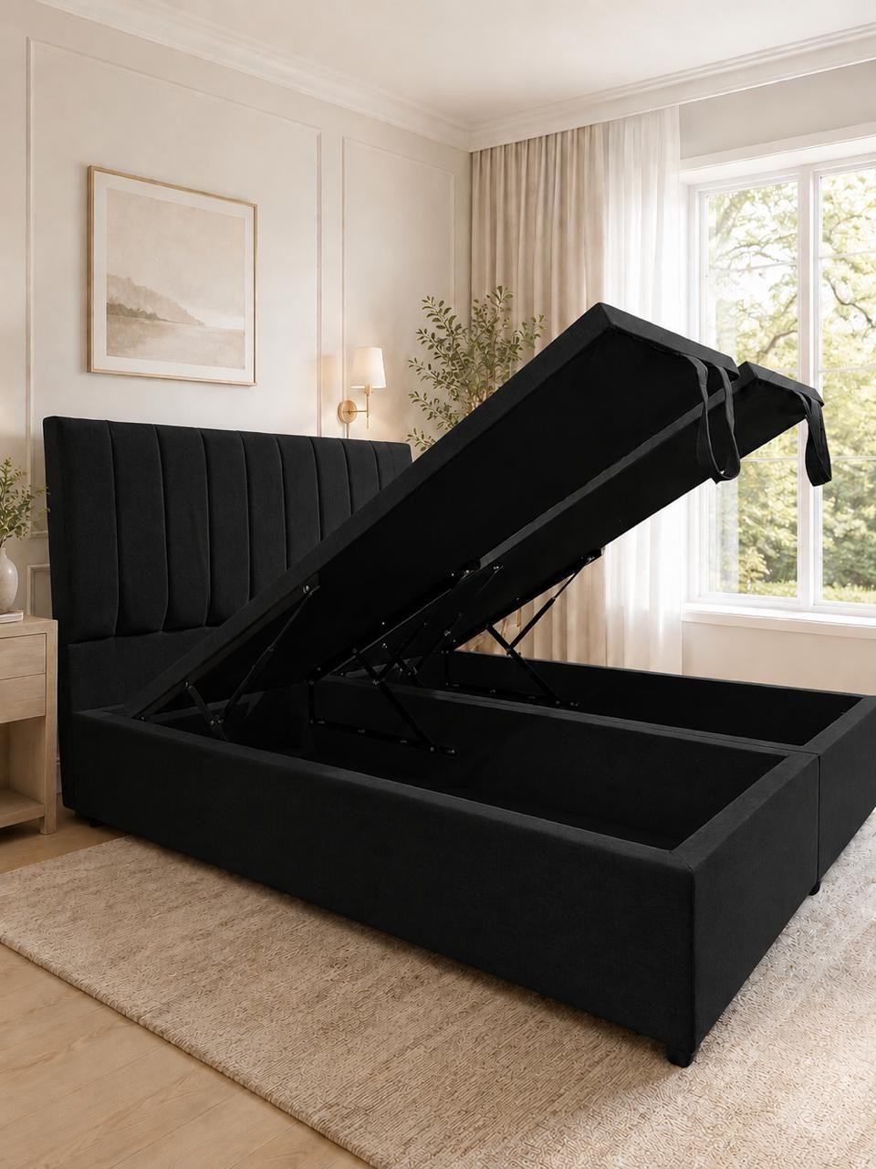 Cama Baul King Turin Onyx Con Sistema Hidr ulico-3