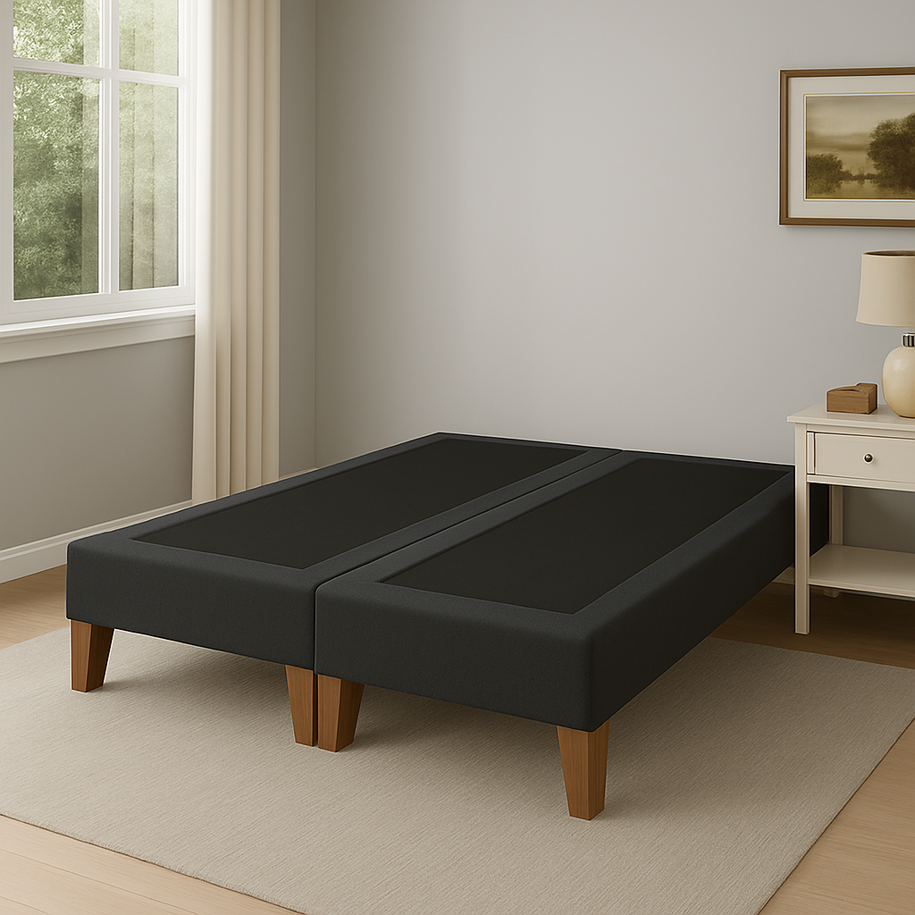 Base De Cama 2 Plazas Gris Grafito-2