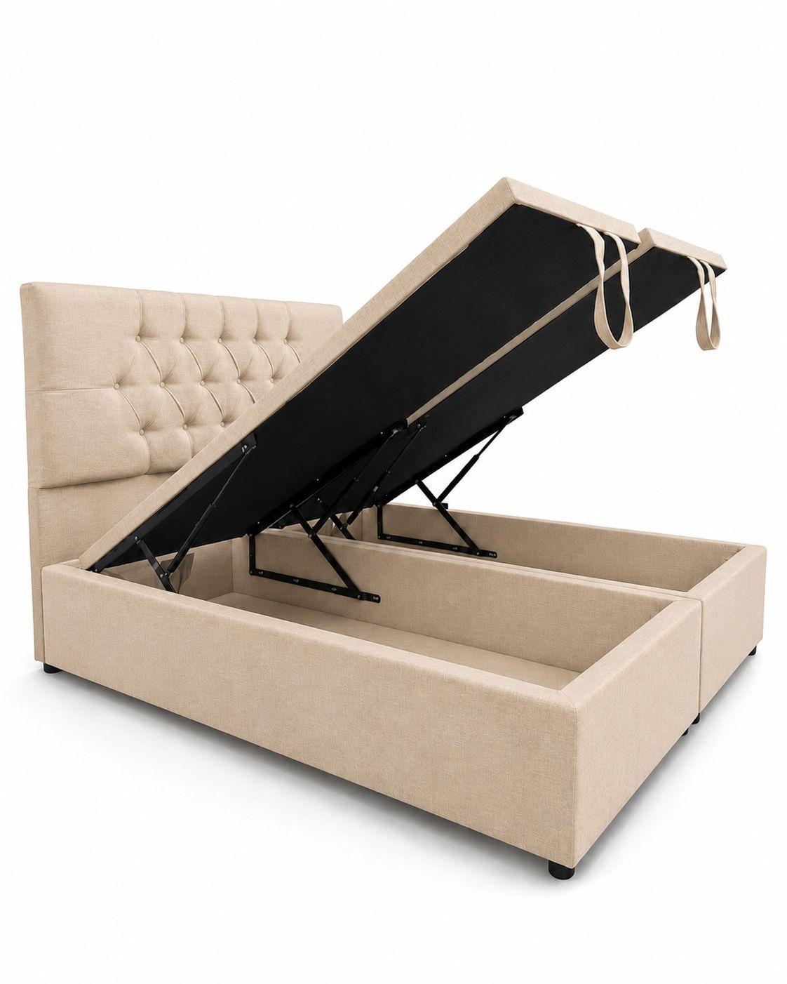 Cama Baul King Capitone Onyx Con Sistema Hidr ulico-4