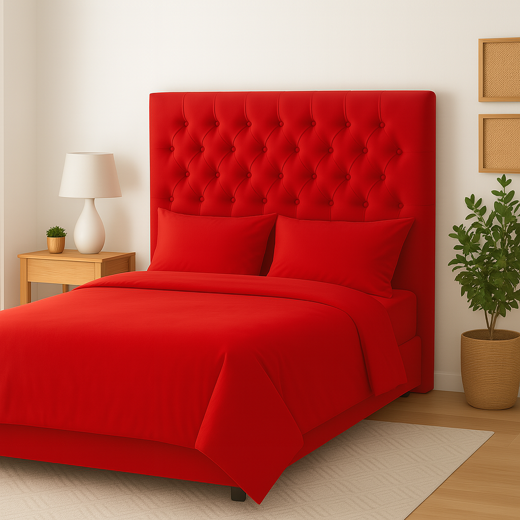 Respaldo De Cama 2 Plazas Rojo Top Quality-2