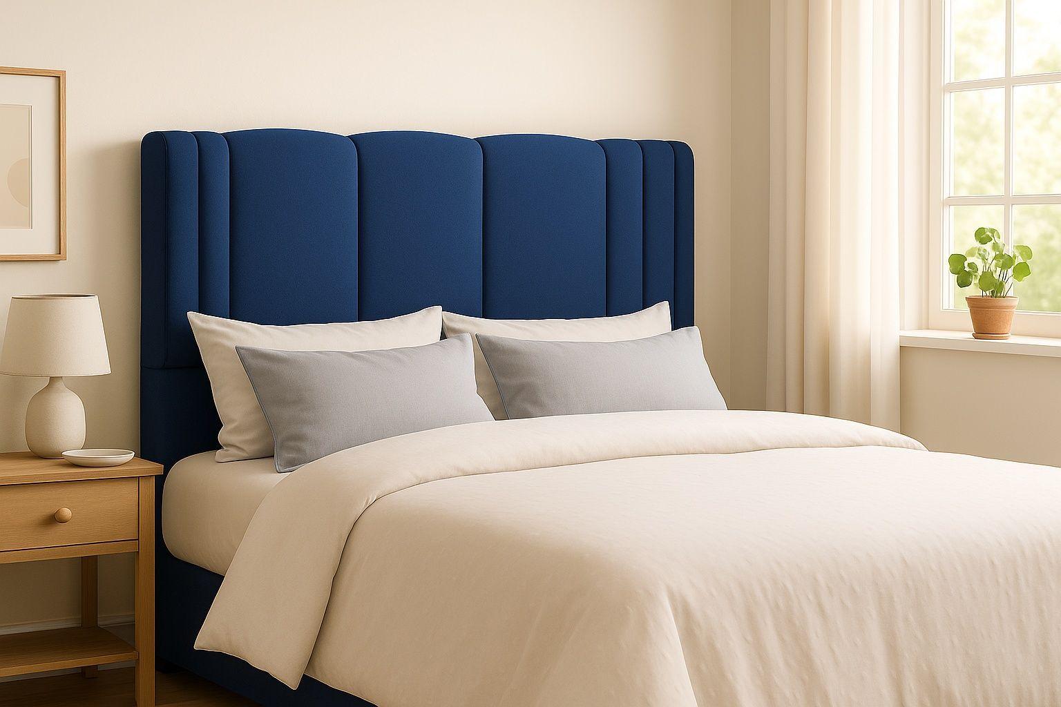 Respaldo De Cama 2 Plazas Milano Azul Francia-2