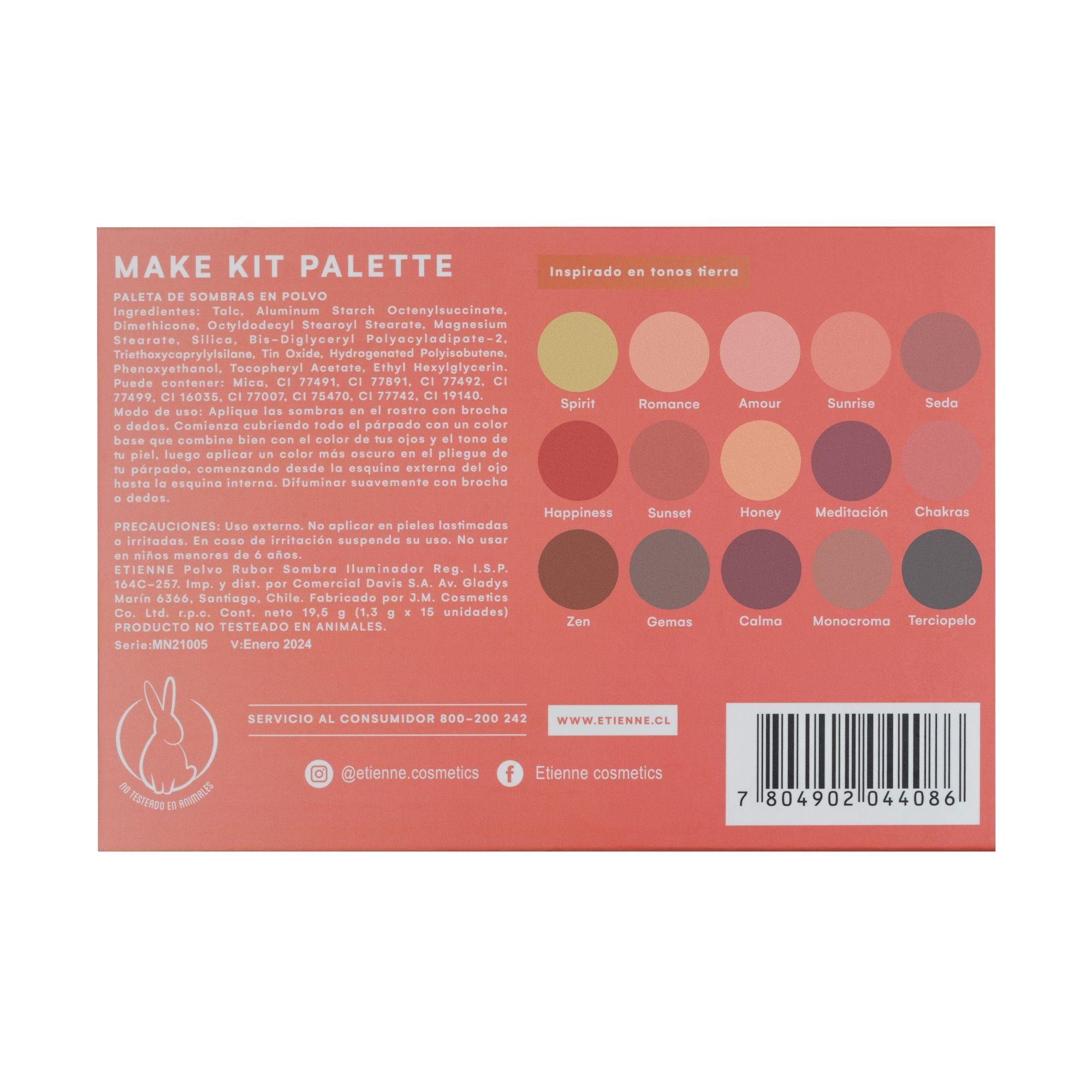 Paleta de Sombras Make kit Soft 15 Colores Etienne-3