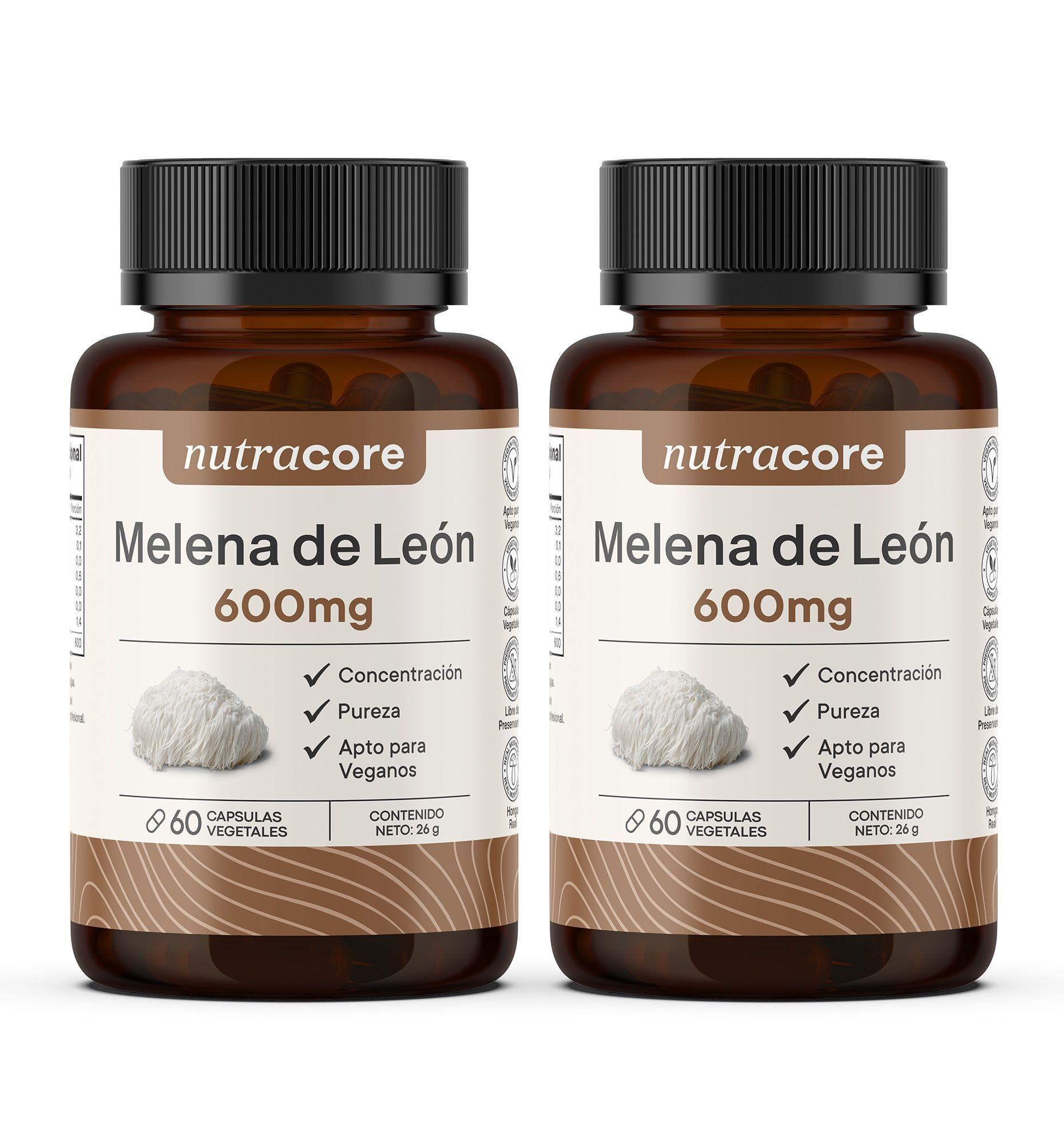 Melena de León 600mg Pack 2x60 Cápsulas Natural NutraCore-0