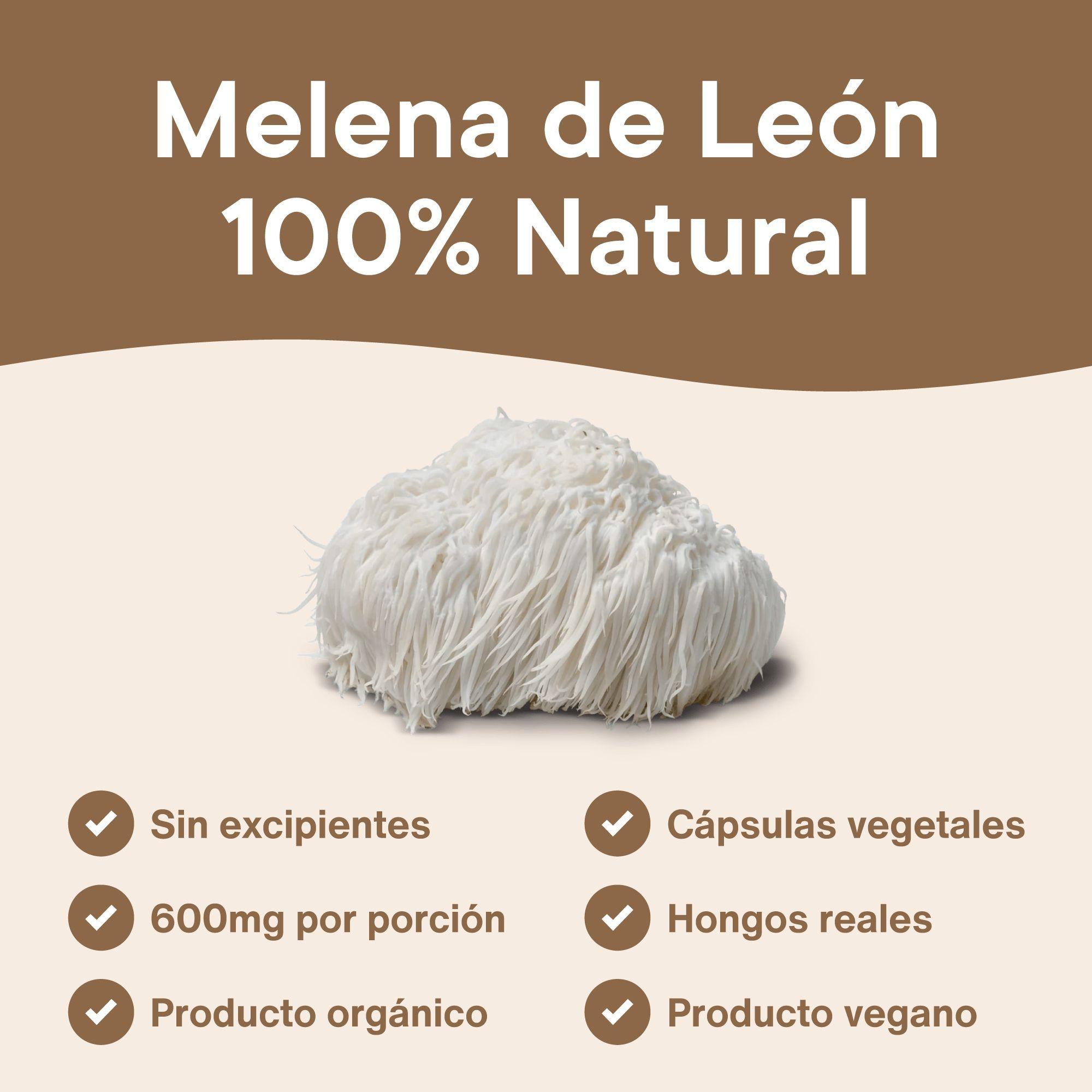 Melena de León 600mg Pack 2x60 Cápsulas Natural NutraCore-2